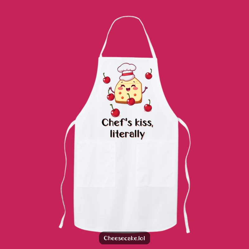 Funny Chef Cheesecake Apron, Juggling Cherry Baking Gear, Hilarious Gift for Aspiring Chefs
