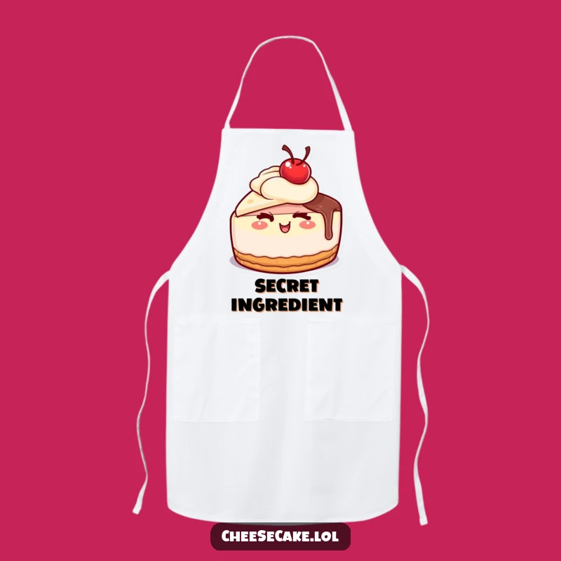 Funny Winking Cheesecake Apron: Cook with Playful Dessert Flair