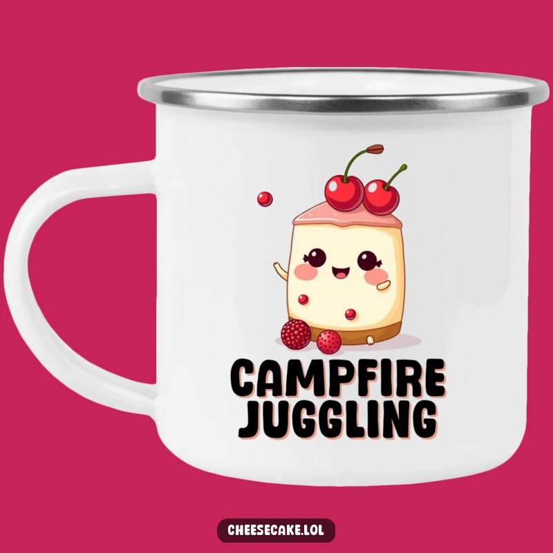 Funny Cherry Tiara Cheesecake Camping Mug: Regal Sips for Outdoor Adventures
