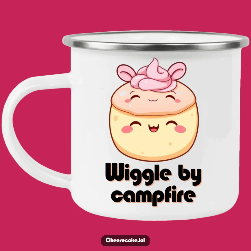 Funny Cake Ear Wiggle Camping Mug: Happy Frosting for Outdoor Joy