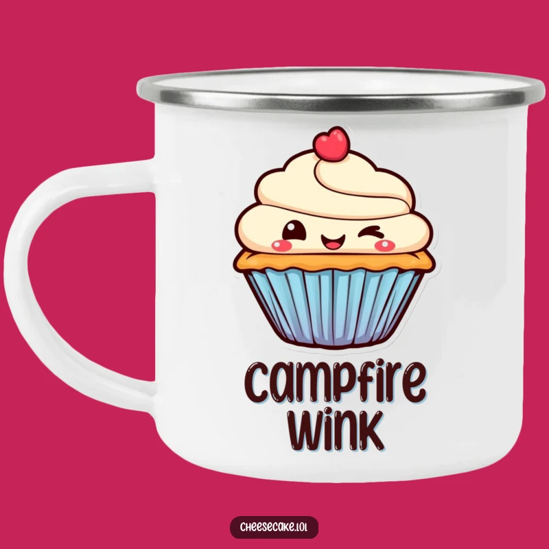 Funny Enamel Mug - Mischievous Cupcake for Playful Outdoor Sips