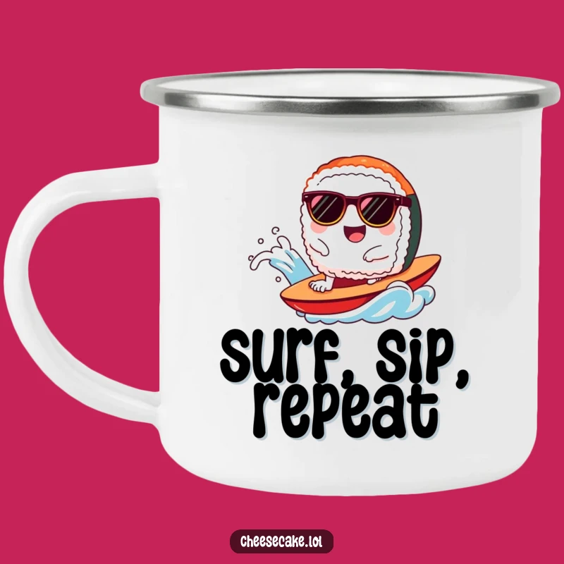 Funny Sushi Wave Rider Camping Mug - Adventure Fuel
