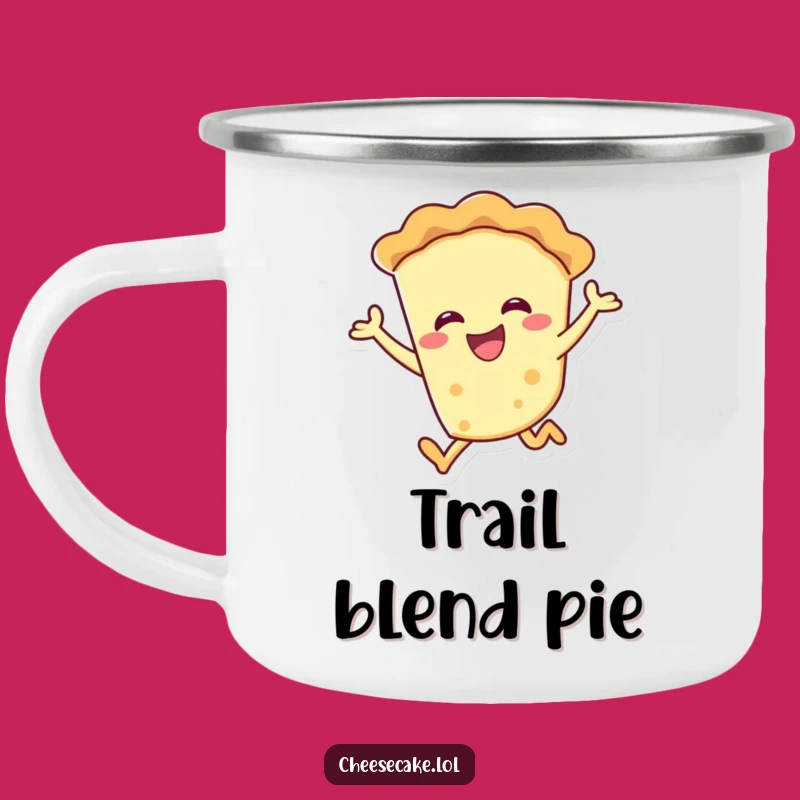 Funny Pie Leap Camping Mug: Sip Your Coffee with Dessert Delight