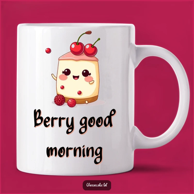 Funny Cherry Tiara Cheesecake Mug: Juggling Fun for Dessert Lovers