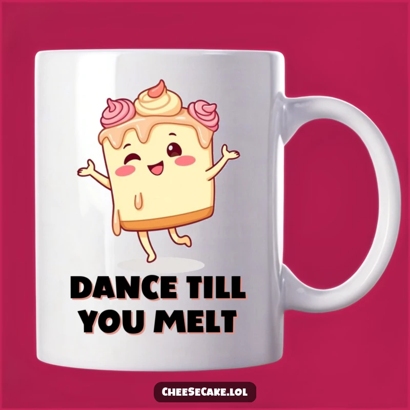 Funny Dancing Cheesecake Frosting Mug - Hilarious Dessert Lover's Treat