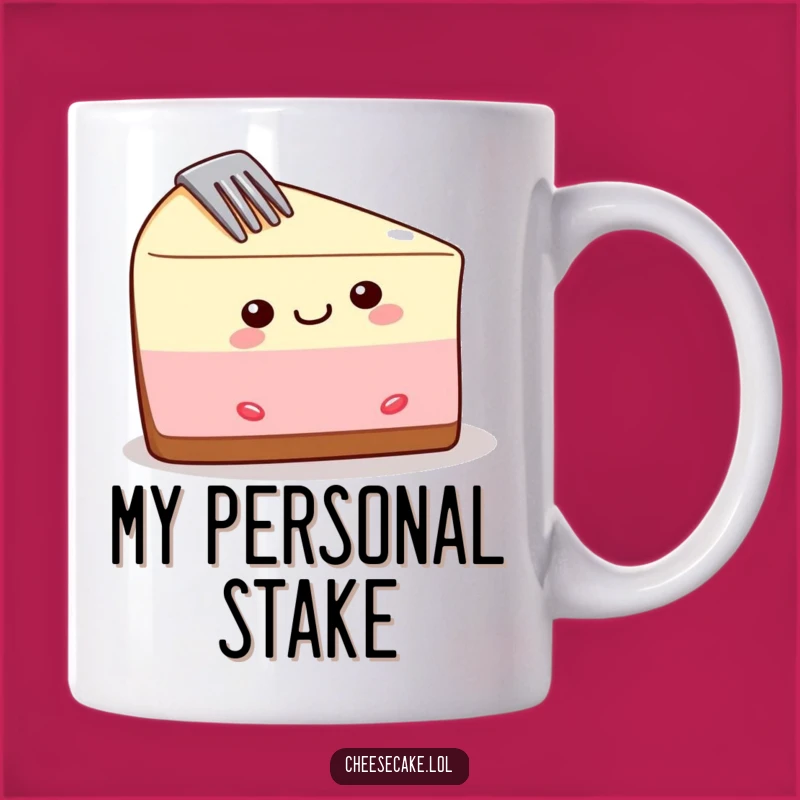 Funny Cheesecake Delight Mug: A Perfectly Forked Treat, Ideal Funny Gift