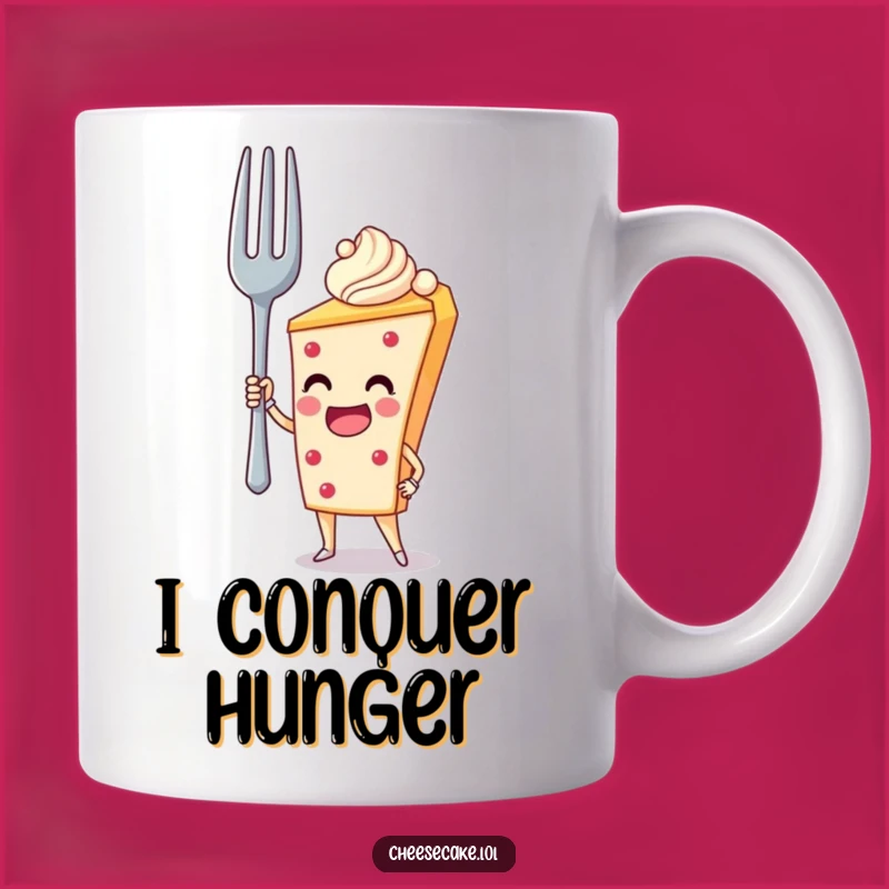 Funny Cheesecake Fork Hero Mug, A Hilarious Tribute to Dessert Defenders