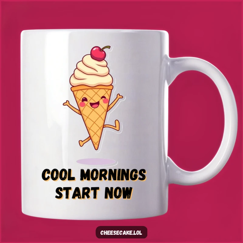 Funny Ice Cream Cartwheel Mug: Sweet Treat Doing Acrobatics, Perfect Funny Gift