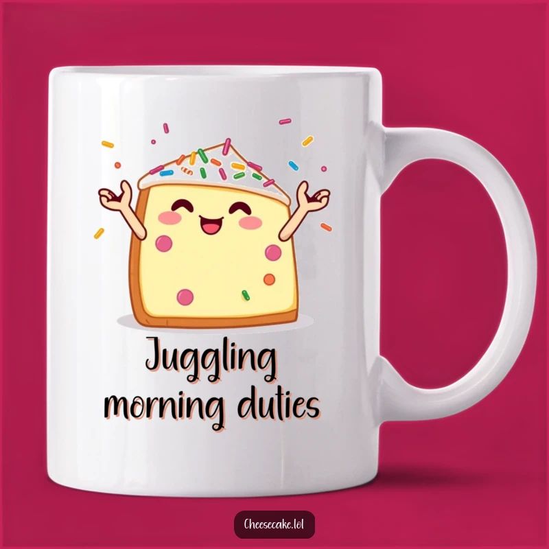 Funny Cheesecake Mug - Juggling Sprinkles Dessert Gift for Fun