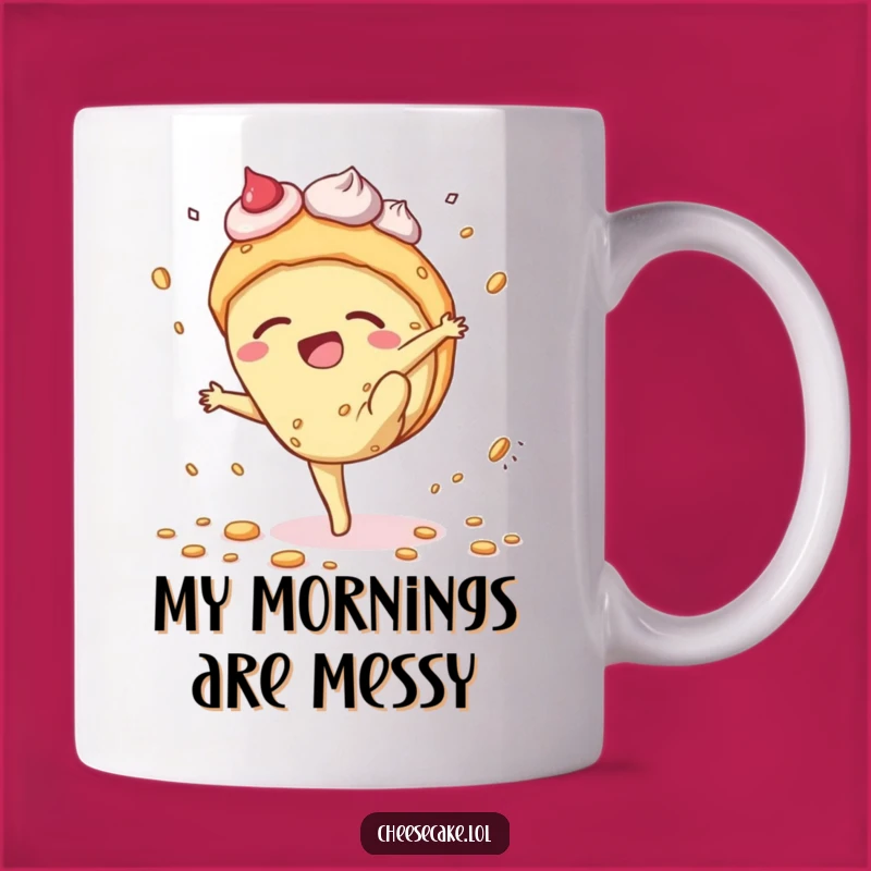 Funny Cheesecake Cartwheel Mug: A Hilarious Dessert Mishap Gift for Dessert Lovers