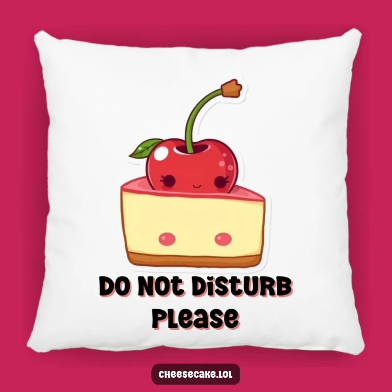 Funny Shy Cheesecake Cherry Pillow - Cozy Accent with a Bashful Touch!