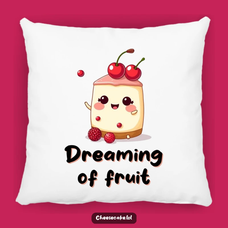 Funny Cherry Tiara Cheesecake Pillow: Regal Comfort with Dessert Charm