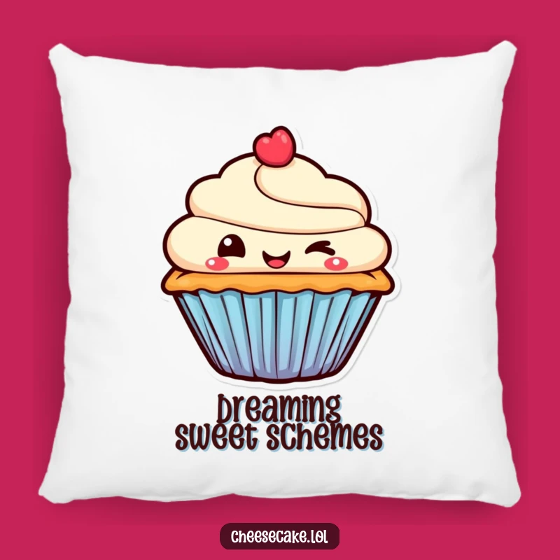 Funny Pillow - Mischievous Cupcake Character for Cozy Smiles