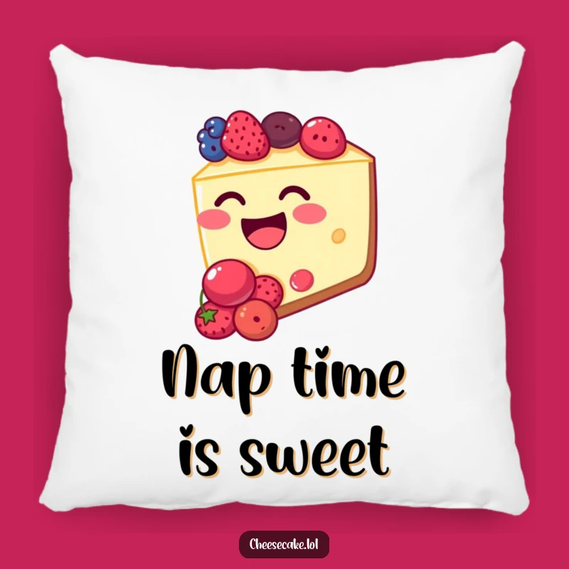 Funny Cheesecake Berry Giggles Pillow - Cozy & Comical Accent for Any Room!