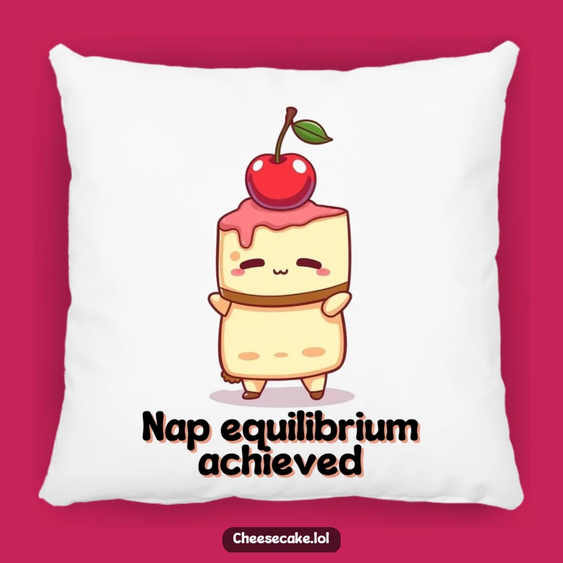 Funny Cheesecake Cherry Pillow - Comfy Dessert Decor