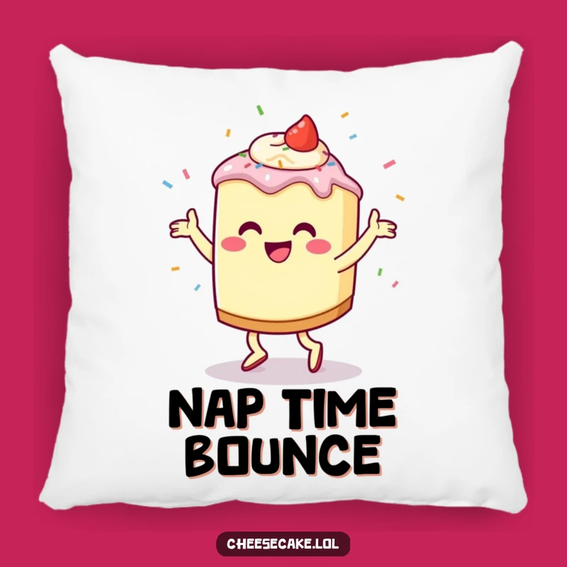 Funny Cheesecake Jig Pillow: Dance Through Dreams With Flying Sprinkles, A Comfy Funny Gift