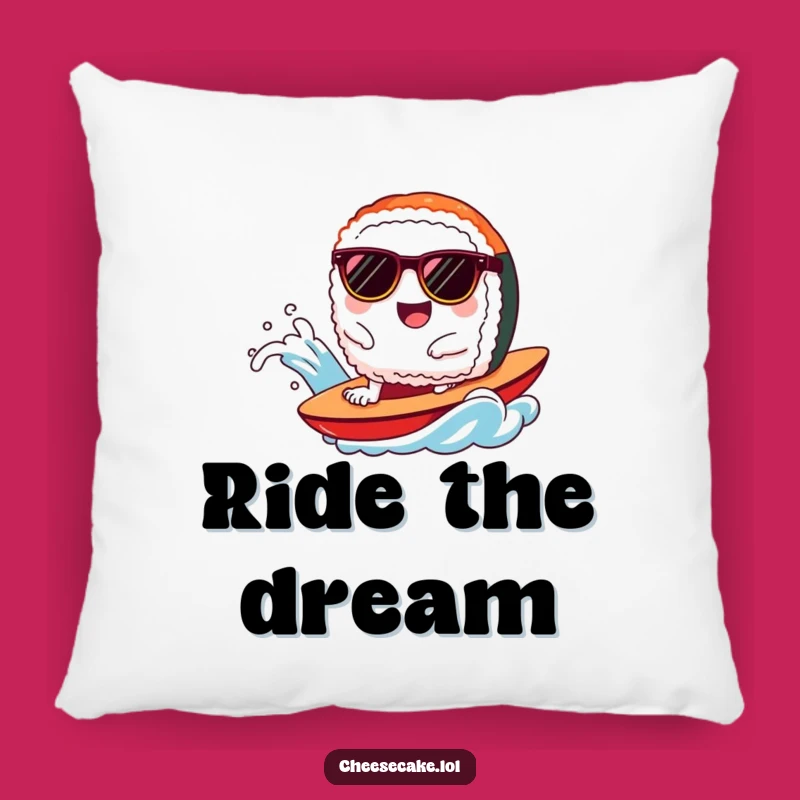Funny Sushi Wave Rider Pillow - Cozy Surfing Comfort