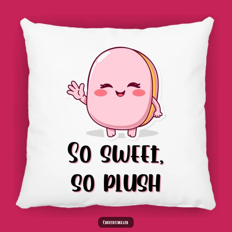 Funny Winking Macaroon Pillow: Snuggle with a Cheerful Wave Character, a Sweet Accent Gift