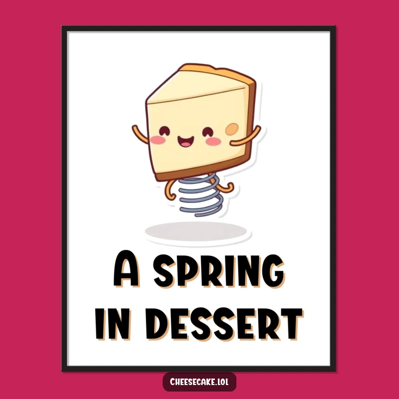 Funny Cheesecake Digital Art - Bouncing Dessert Wall Decor Gift