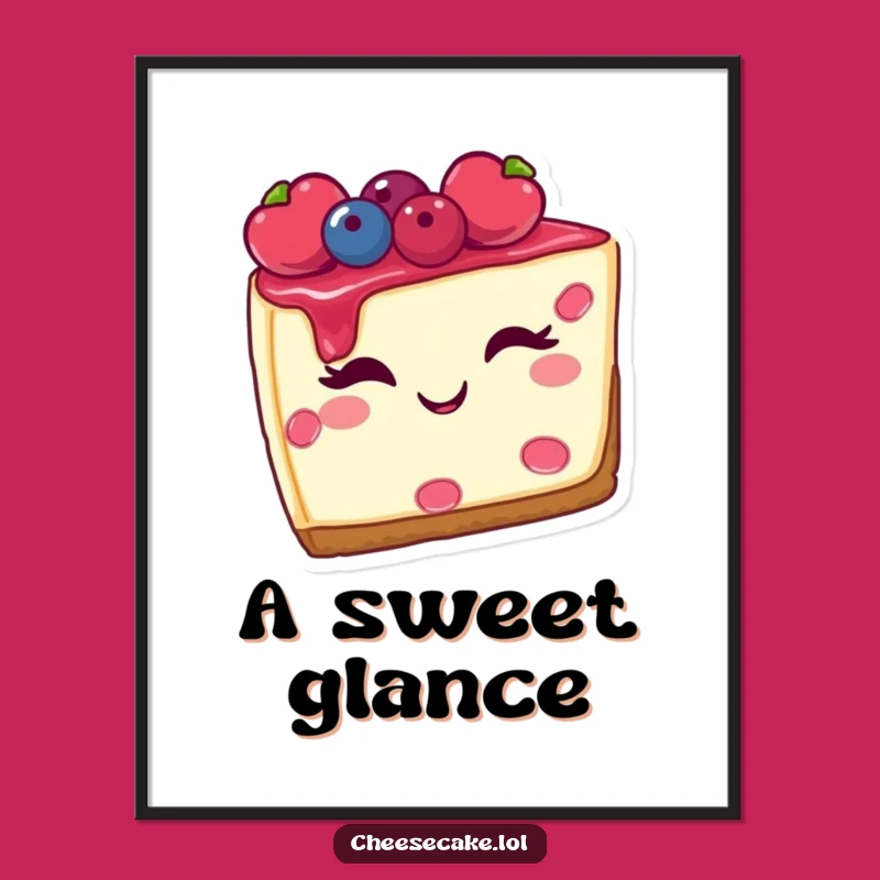 Funny Cheesecake Digital Art, Instant Winking Dessert Download, Hilarious Gift File