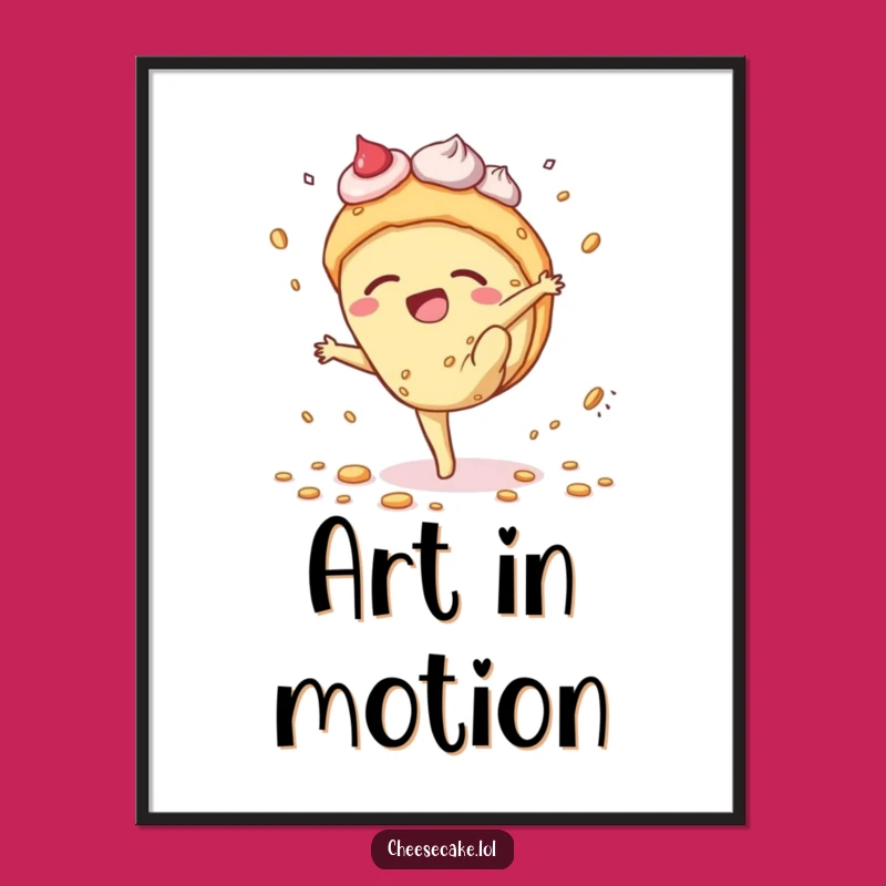 Funny Cheesecake Cartwheel Digital Art: Hilarious Dessert Mishap for Your Walls