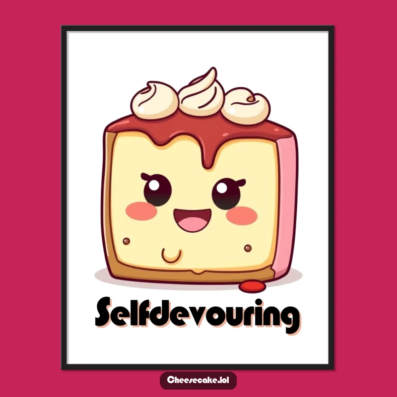 Funny Cheesecake Digital Art: Instant Hilarious Self-Bite Decor, Great Gift