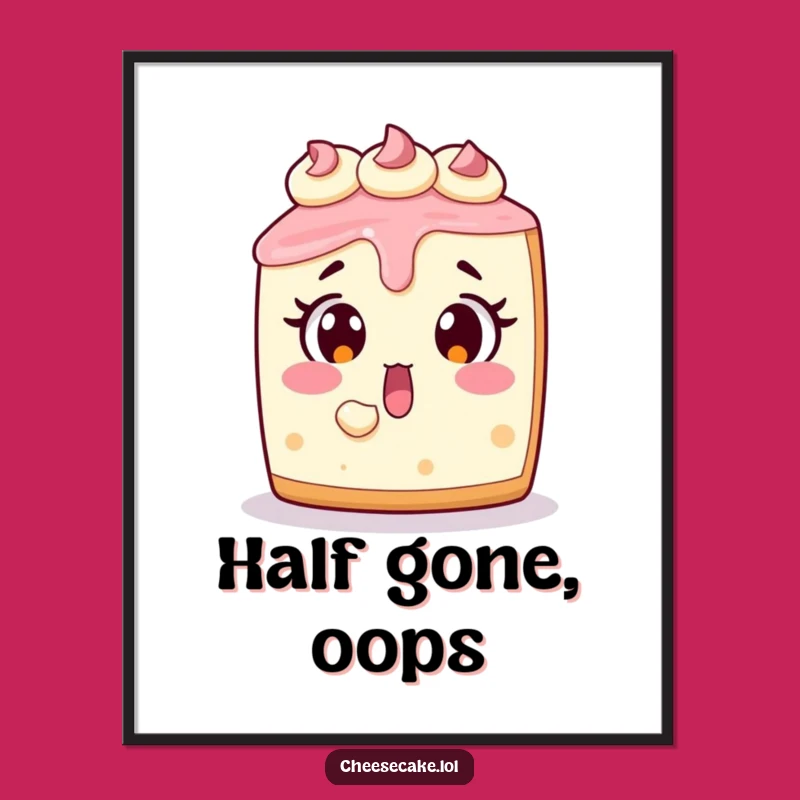 Funny Cheesecake Digital Art: Instant Surprised Dessert Download for Laughs