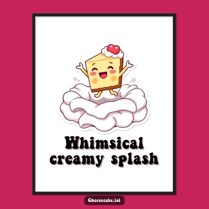 Funny Cheesecake Dive Digital Art: Add Joyful Dessert Vibes