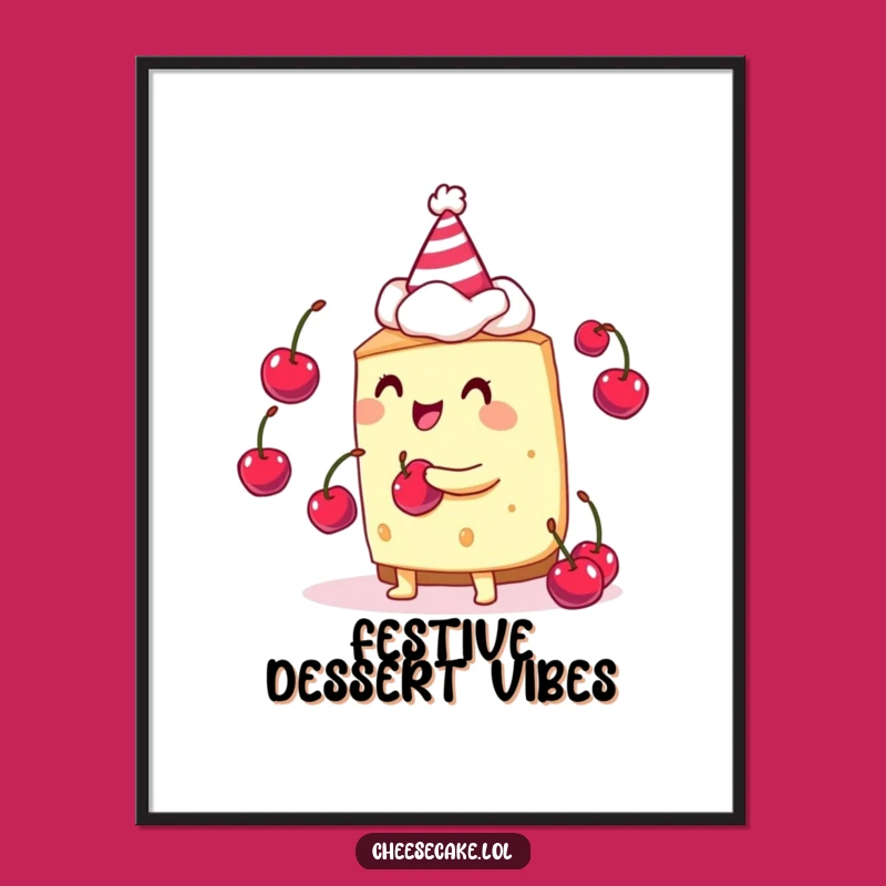 Funny Cheesecake Juggler Digital Art - Instant Festive Wall Decor