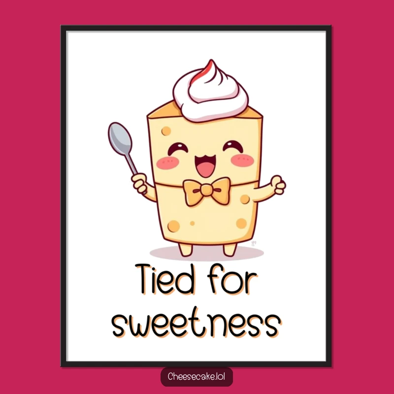 Funny Dapper Cheesecake Digital Art: Add Excited Dessert Vibes