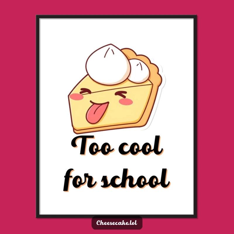 Funny Pie Wink Tongue Out Digital Art - Instant Playful Decor with Dessert Charm