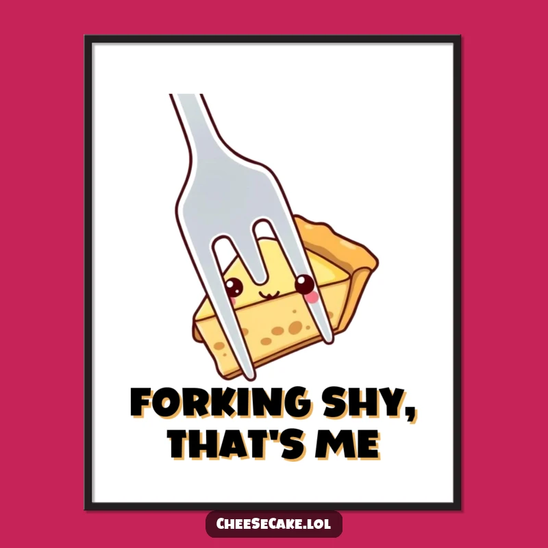Funny Shy Pie Digital Print: Instant Gentle Decor for Pie Lovers