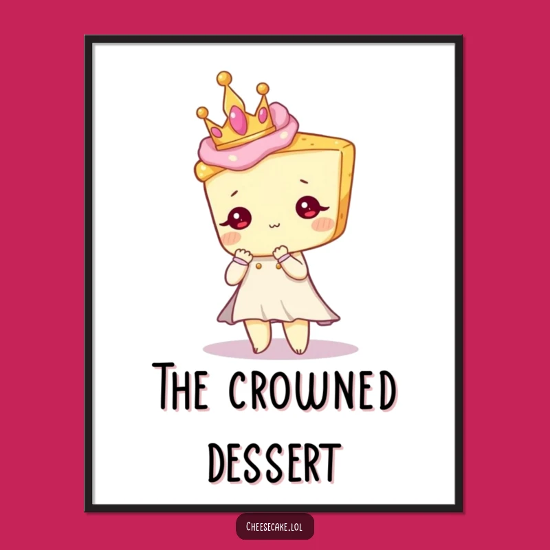 Funny Royal Cheesecake Digital Art: Add Elegant Dessert Humor