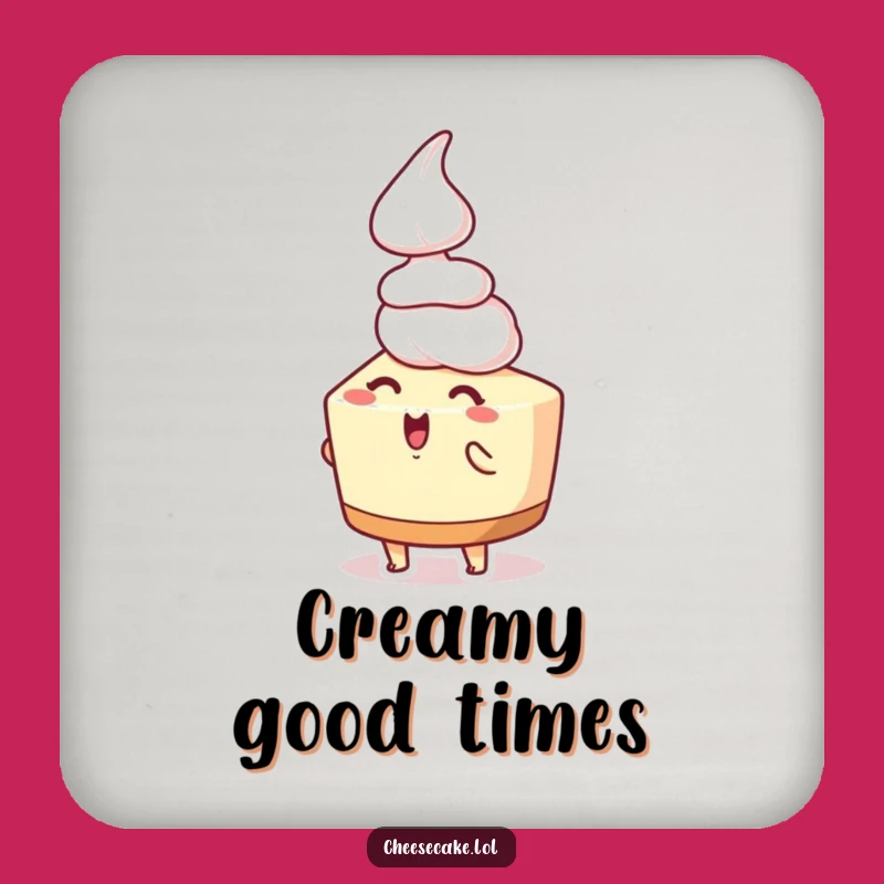 Funny Cheesecake Whipped Cream Drink Coaster: Add Sweetness to Your Table
