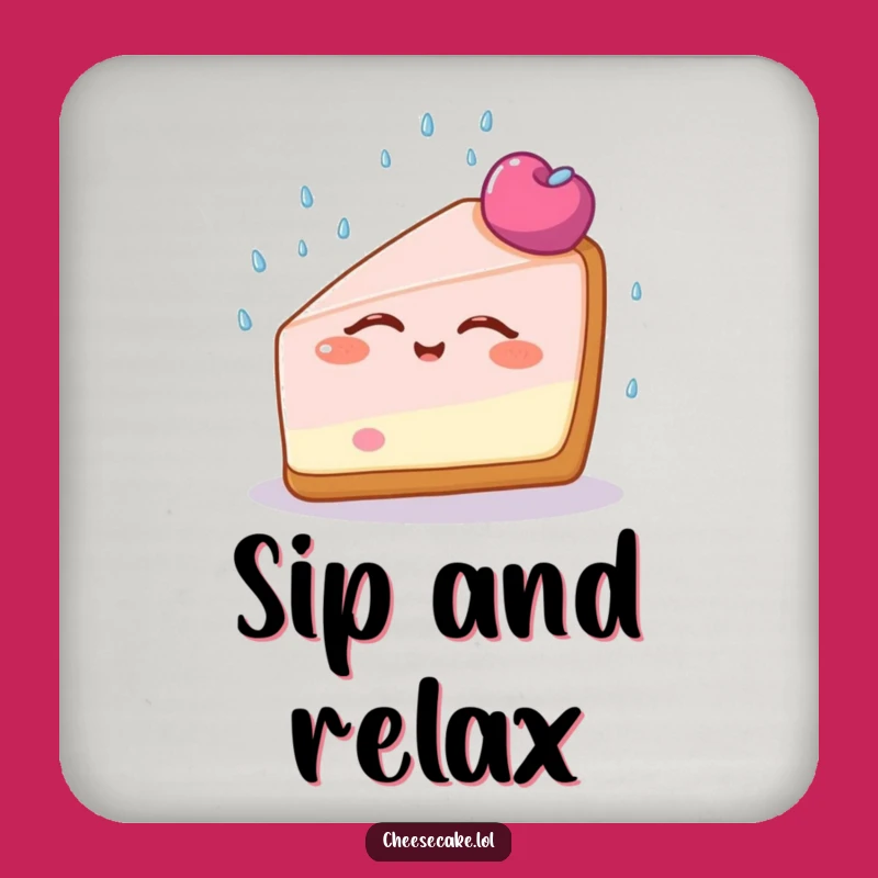 Funny Cheesecake Bliss Drink Coaster: Protect Surfaces With Serene Style, A Charming Funny Gift