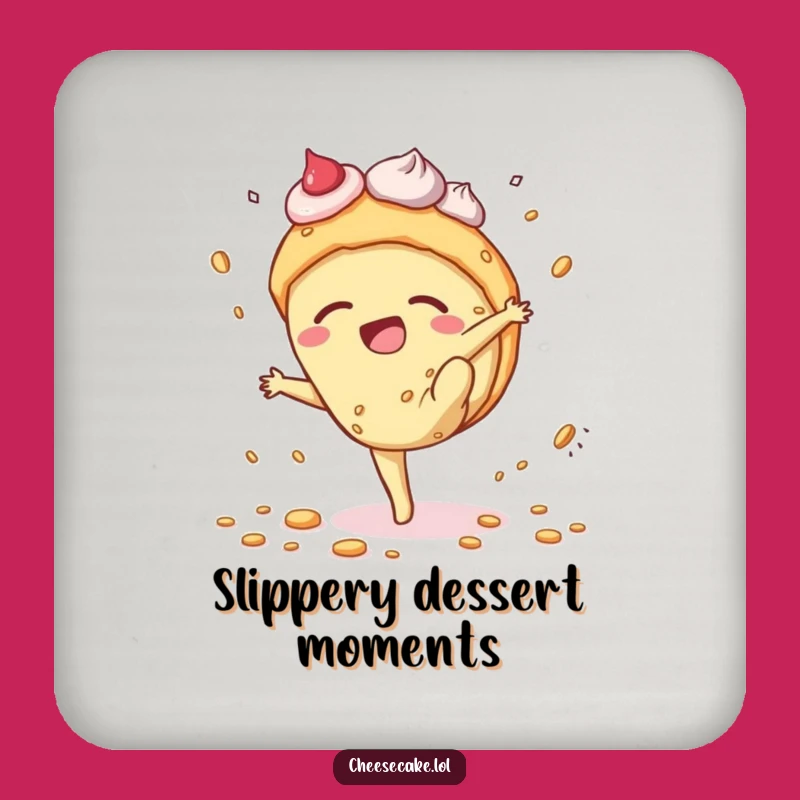 Funny Cheesecake Cartwheel Drink Coaster: Protect Surfaces with Humor