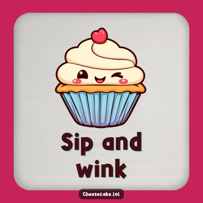 Funny Coaster Set - Mischievous Cupcake for Playful Table Protection