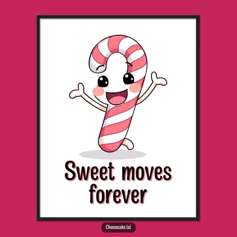 Funny Candy Cane Dance Poster: Festive Wall Art, Perfect Funny Gift
