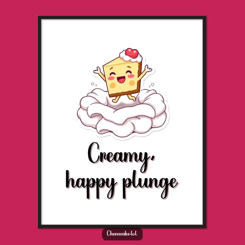 Funny Cheesecake Dive Poster: Decorate with Sweet Celebration
