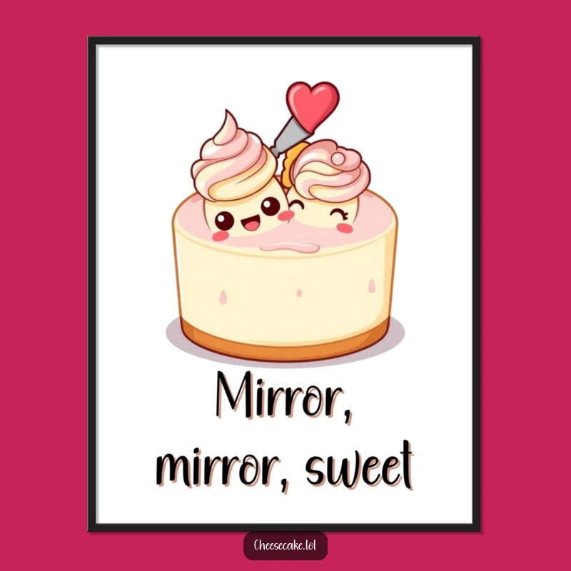 Funny Cheesecake Frosting Poster: Sweet Baking Dessert Art