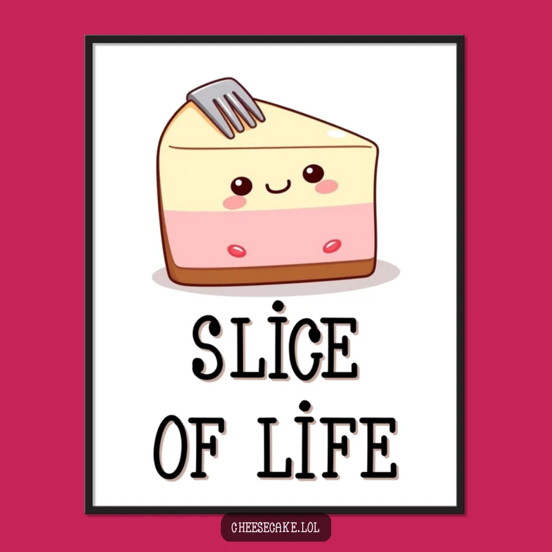 Funny Cheesecake Slice Poster: Delightful Dessert Art, Perfect Wall Decor Gift