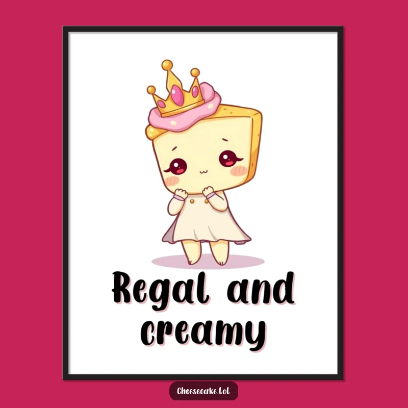 Funny Royal Cheesecake Poster: Elegant Dessert Art for Your Walls