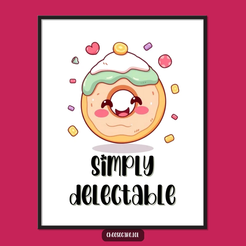 Funny Donut Juggling Candy Poster - Whimsical Wall Art for a Cheerful Home