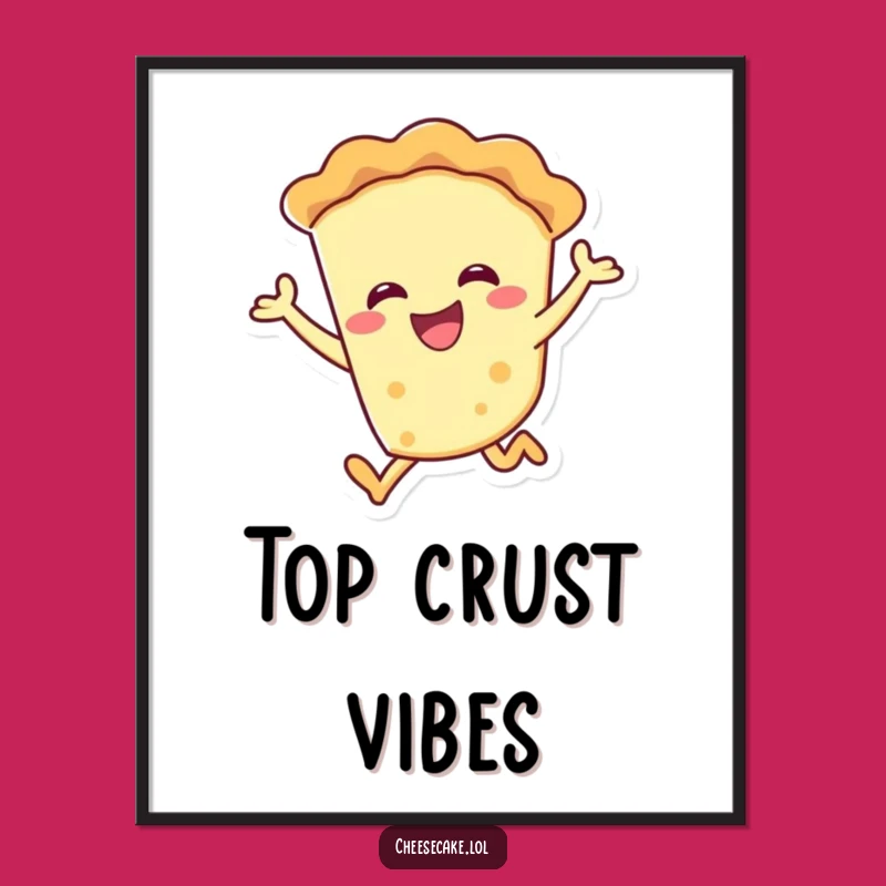 Funny Pie Leap Poster: Joyful Dessert Art for a Hilarious Space