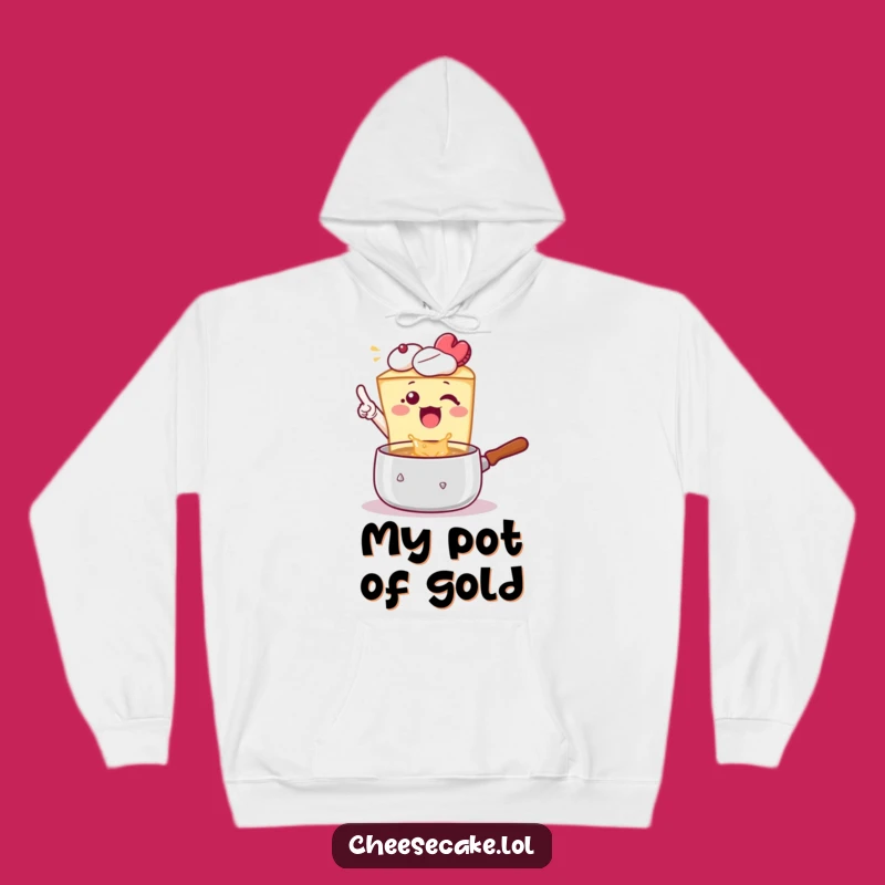 Funny Cheesecake Pot Pointer Hoodie, Cozy Comfort for Kitchen Enthusiasts