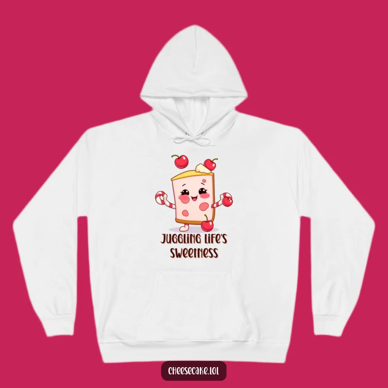 Funny Juggling Cheesecake Hoodie: Cozy Up with Holiday Cheer and Fun
