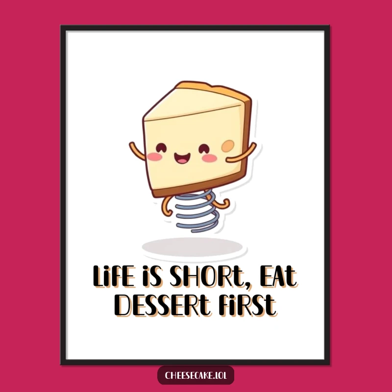 Free Printable Wall Art: Bouncy Cheesecake Slice Bounce Downloadable Decor