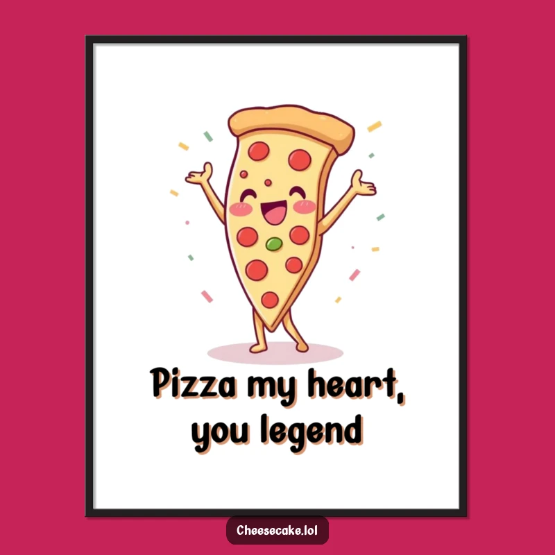 Free Printable Wall Art: Funny Pizza Handstand, Quirky Downloadable Decor for Kitchen