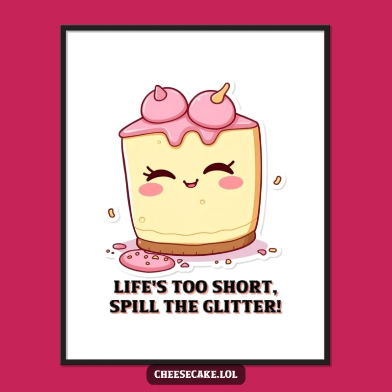 Free Printable Wall Art: Playful Cheesecake Sprinkles, Humorous Downloadable Art
