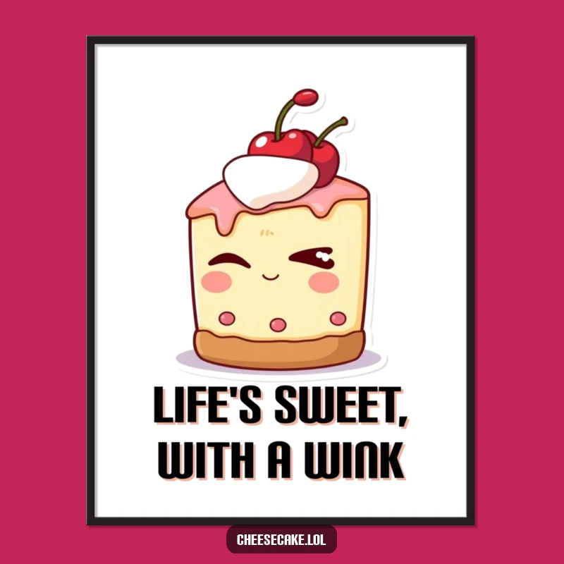 Free Printable Wall Art: Sly Cherry Cheesecake for a Cheeky, Witty, Downloadable Decor Piece